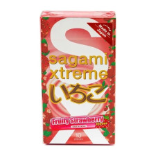 Ультратонкі презервативи Sagami Xtreme Strawberry 0,04 мм (ціна за упаковку, 10 шт.)