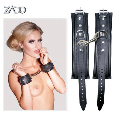 Наручники шкіряні Zado FETISH з металевими застібками, чорні