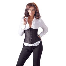 Корсет з відкритим погруддям Cottelli Collection Corset Open Cup зі шнурівкою, чорний, M