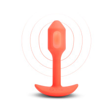 Анальна пробка з вібрацією розміру S B-Vibe Vibrating Snug Plug 1, помаранчева