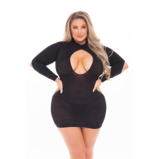 Сукня Pink Lipstick Lingerie з відкритою спиною та глибоким декольте, чорна, PLUS SIZE