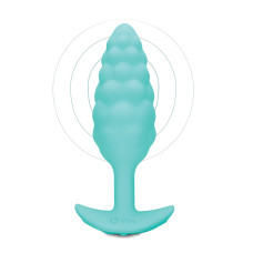 Анальна пробка з вібрацією B-Vibe Texture Bump, рельєфна, блакитна