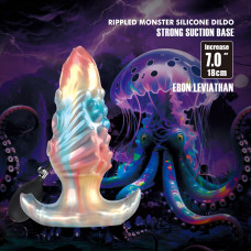 Анальна пробка Power Monsters Infernal Ebon Leviathan з накачуванням, різнокольорова, 18 см