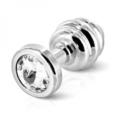 Анальна пробка з каменем Swarovsky Diogol ANNI Ano silver plated 30 мм
