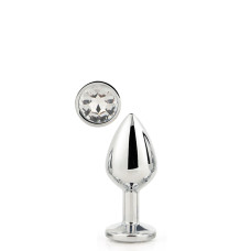 Dt21785 анальна пробка з каменем GLEAMING LOVE SILVER PLUG SMALL