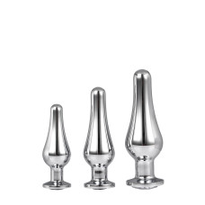 DT21874 набір анальних пробок конічної форми Dream Toys GLEAMING LOVE PLEASURE SET SILVER