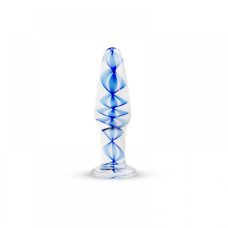 Пробка скло блакитна спіраль Gildo Glass buttplug No. 23