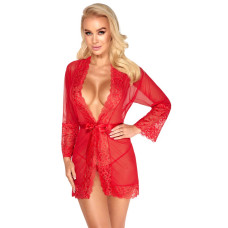 Мереживний халат Kissable Kimono червоний, S/M