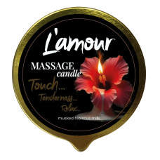 Масажна свічка L'amour Musked Hibiscus & Milk, золота, 70 мл