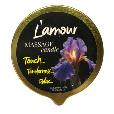 Масажна свічка L'amour Iris Amber Milk золота, 70 мл