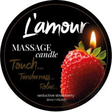 Масажна свічка L'amour Seductive Strawberry з ароматом полуниці, 30 мл