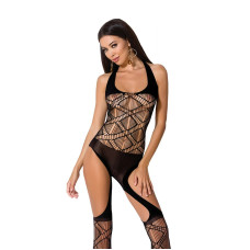 Бодістокінг BS060 Black Passion, з геометричним малюнком, чорний, S/L