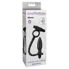 Анальна пробка з ерекційним кільцем Pipedream Anal Fantasy Collection з вібрацією, чорний