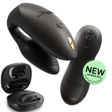 Вібратор для пар We-Vibe Chorus Pro Satin Black з пультом і додатком, чорний