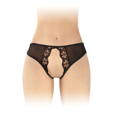 Трусики с открытым доступом Fashion Secret Ambre Black, сетка