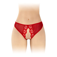 Трусики с открытым доступом Fashion Secret Ambre Red, сетка