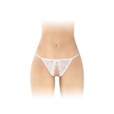 Кружевные трусики с доступом Fashion Secret Zoe White, с бантиком