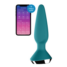 Анальна пробка з двома моторами та керуванням з телефону Satisfyer Plug-ilicious 1 Petrol, зелений