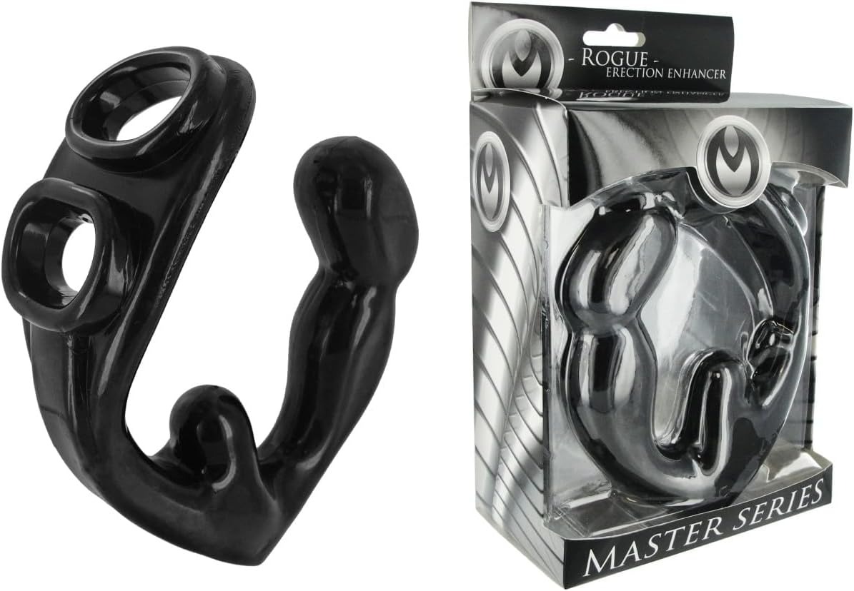 Массажер простаты с эрекционным кольцом Master Series Rogue Erection Enhancer черный