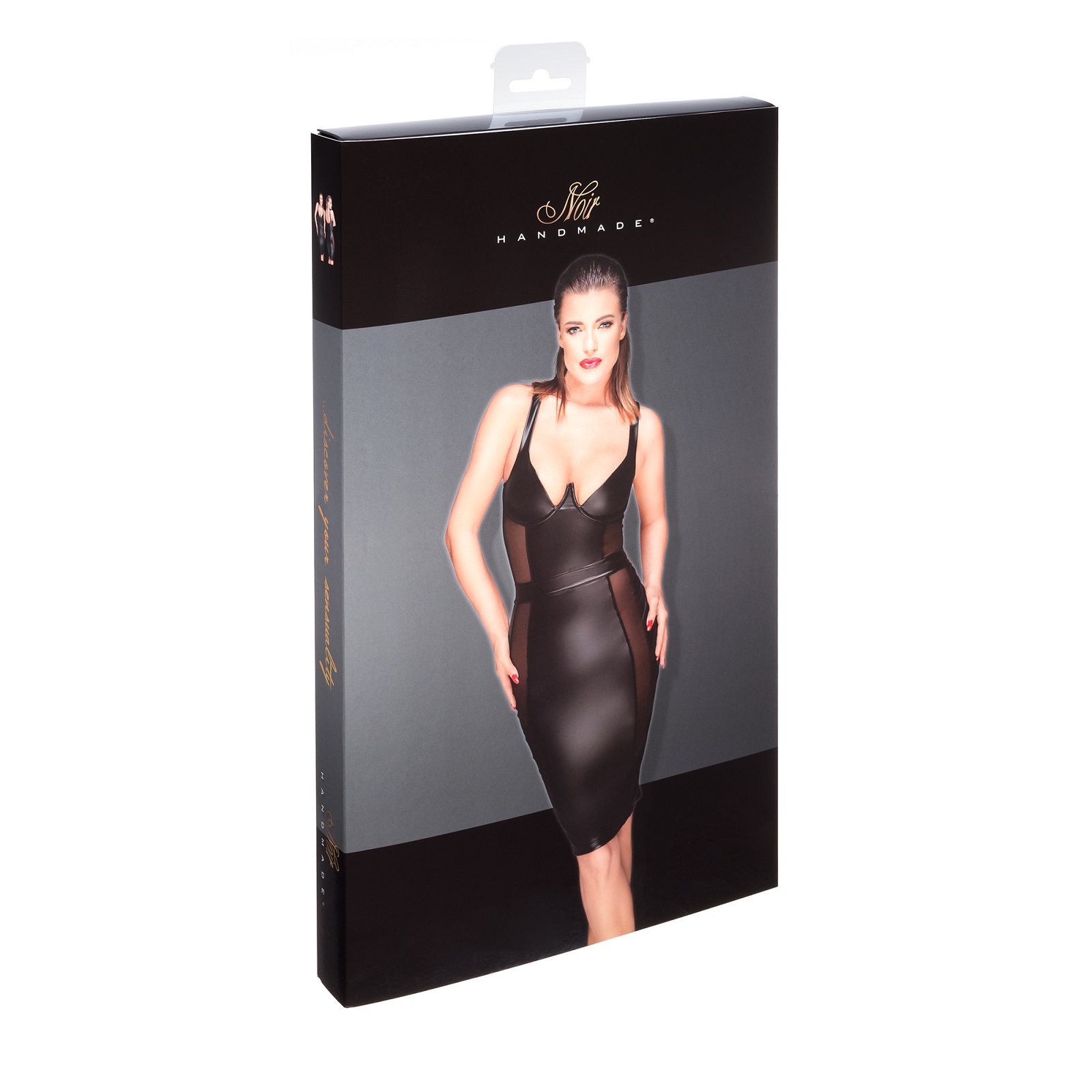 Сукня Noir Handmade Venus із Power Wetlook з сітчастими вставками, чорна, M