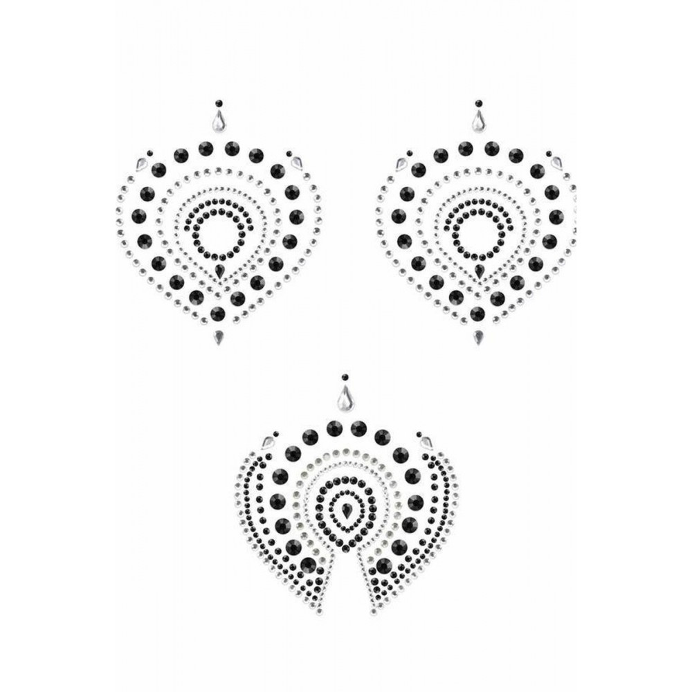 Украшения для груди и бикини со стразами Flamboyant от Bijoux Indiscrets, серебристо-черные