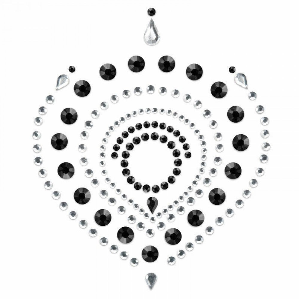 Украшения для груди и бикини со стразами Flamboyant от Bijoux Indiscrets, серебристо-черные