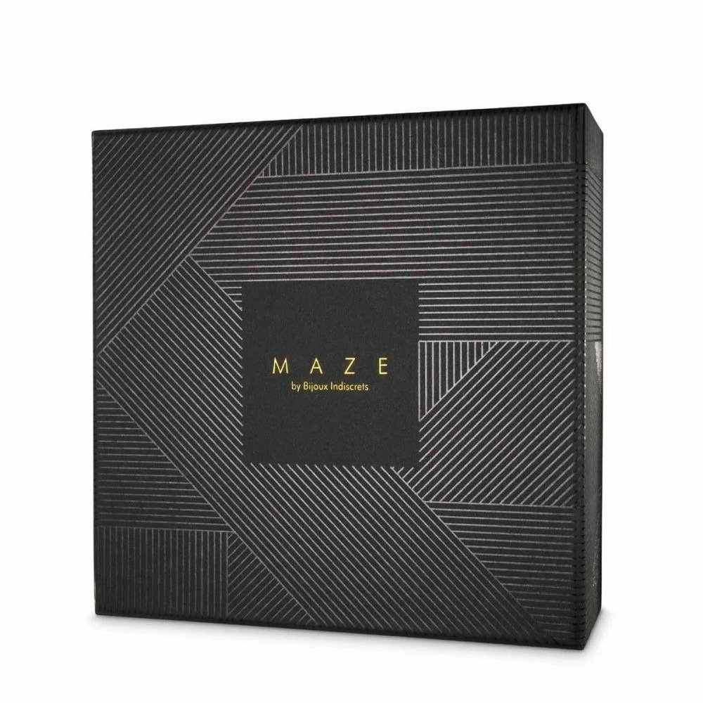 Пояс для чулок Bijoux Indiscrets MAZE, из экокожи, черный, One Size