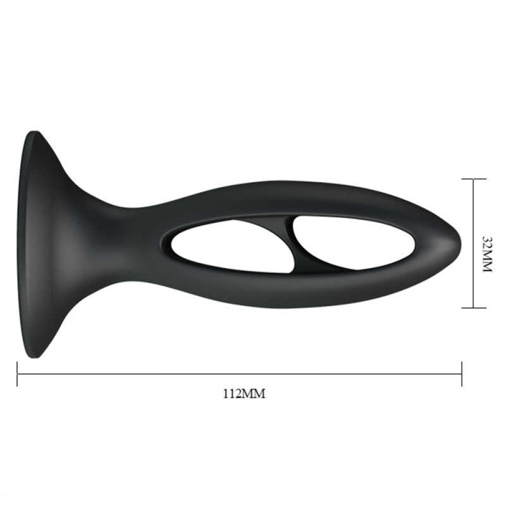 Анальна пробка з присоскою Fabulous Silicone, чорна