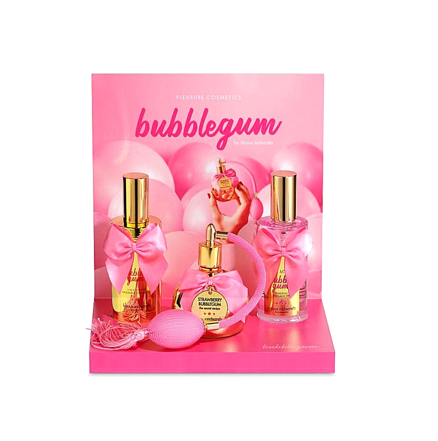 Зігріваюча масажна олія для поцілунків Bijoux Light My Fire з ароматом і смаком полуничної жуйки
