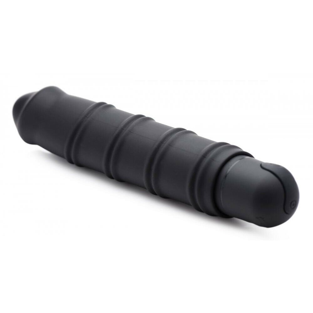 Вібратор із ребристою насадкою XR Brands Bang! чорний