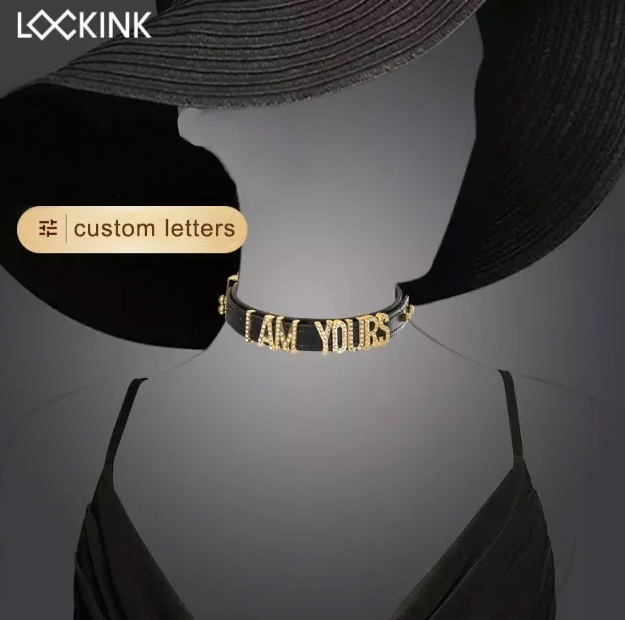 Нашийник з написом SMD, шкіра Lockink