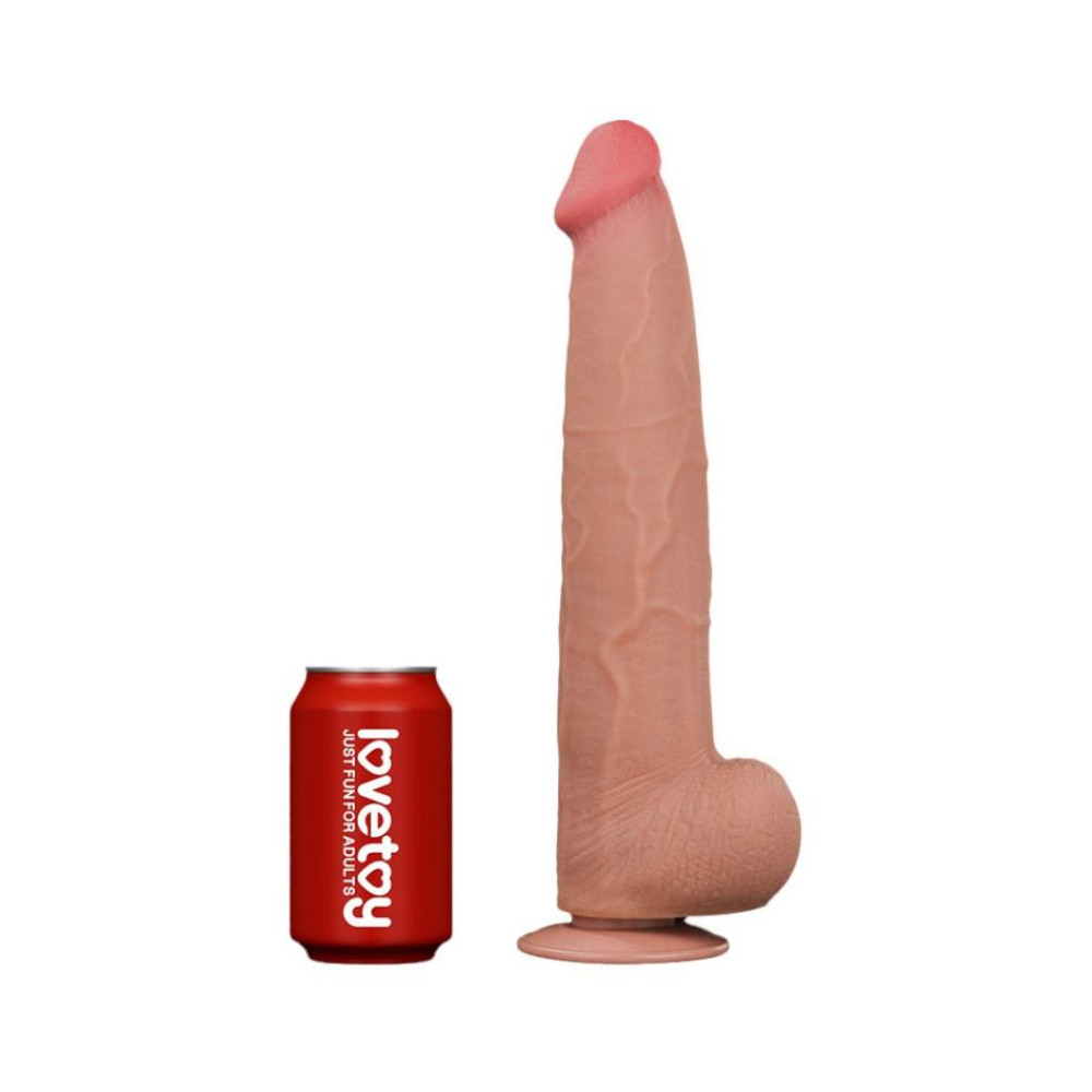 Фалоімітатор реалістичний гігант Lovetoy, бежевий, 34 × 6,2 см