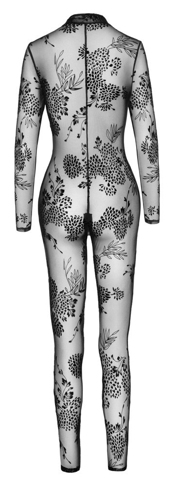 Комбинезон сексуальный полупрозрачный L F237 Noir Handmade, с узором и молнией