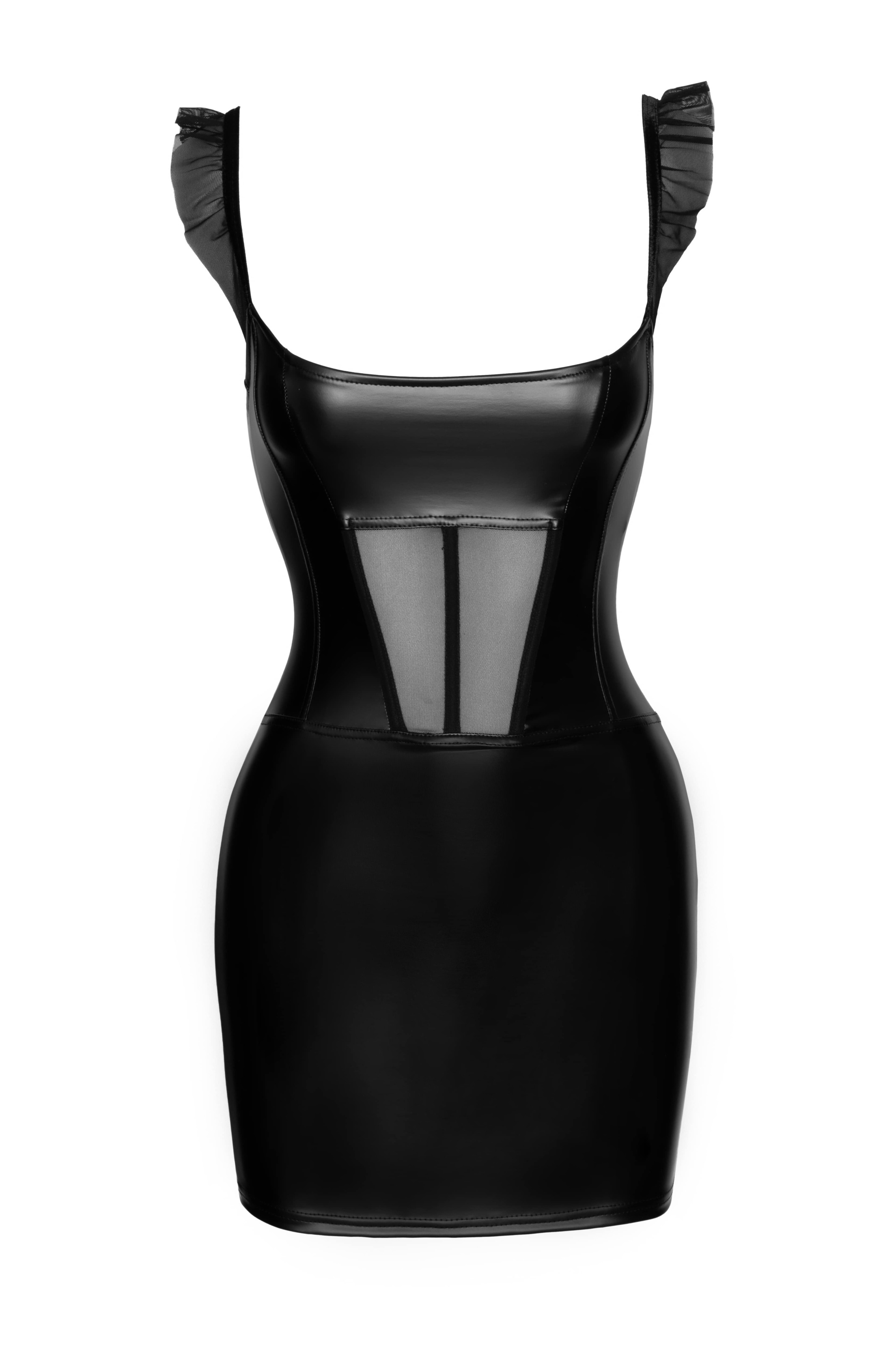 Платье Noir Handmade F257 Fucking Fabulous из Wetlook и прозрачного тюля, чёрное, M