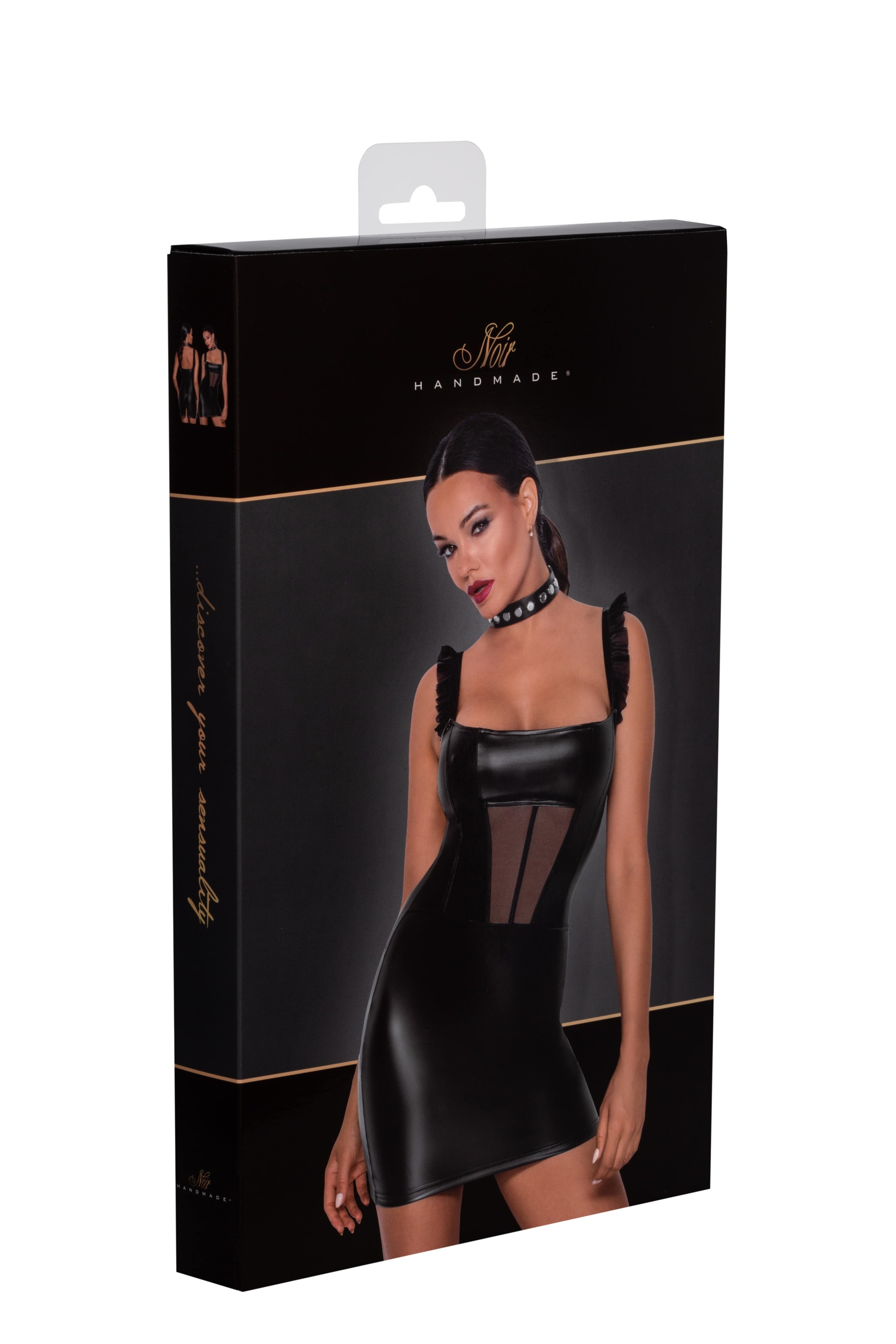 Платье Noir Handmade F257 Fucking Fabulous из Wetlook и прозрачного тюля, чёрное, M