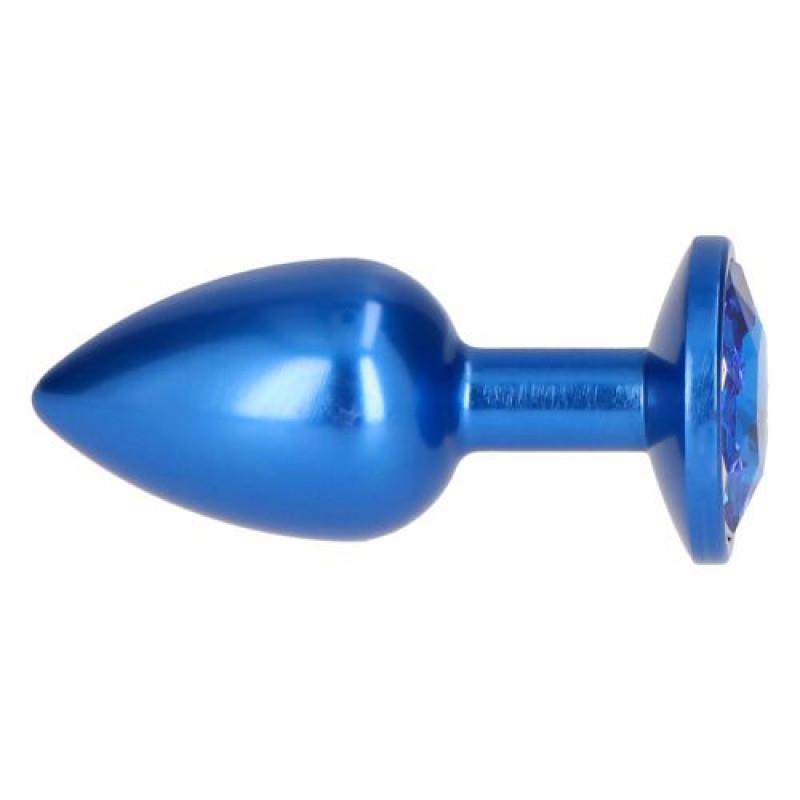 Анальна пробка з блакитним каменем Plug Pleasure Night розмір S