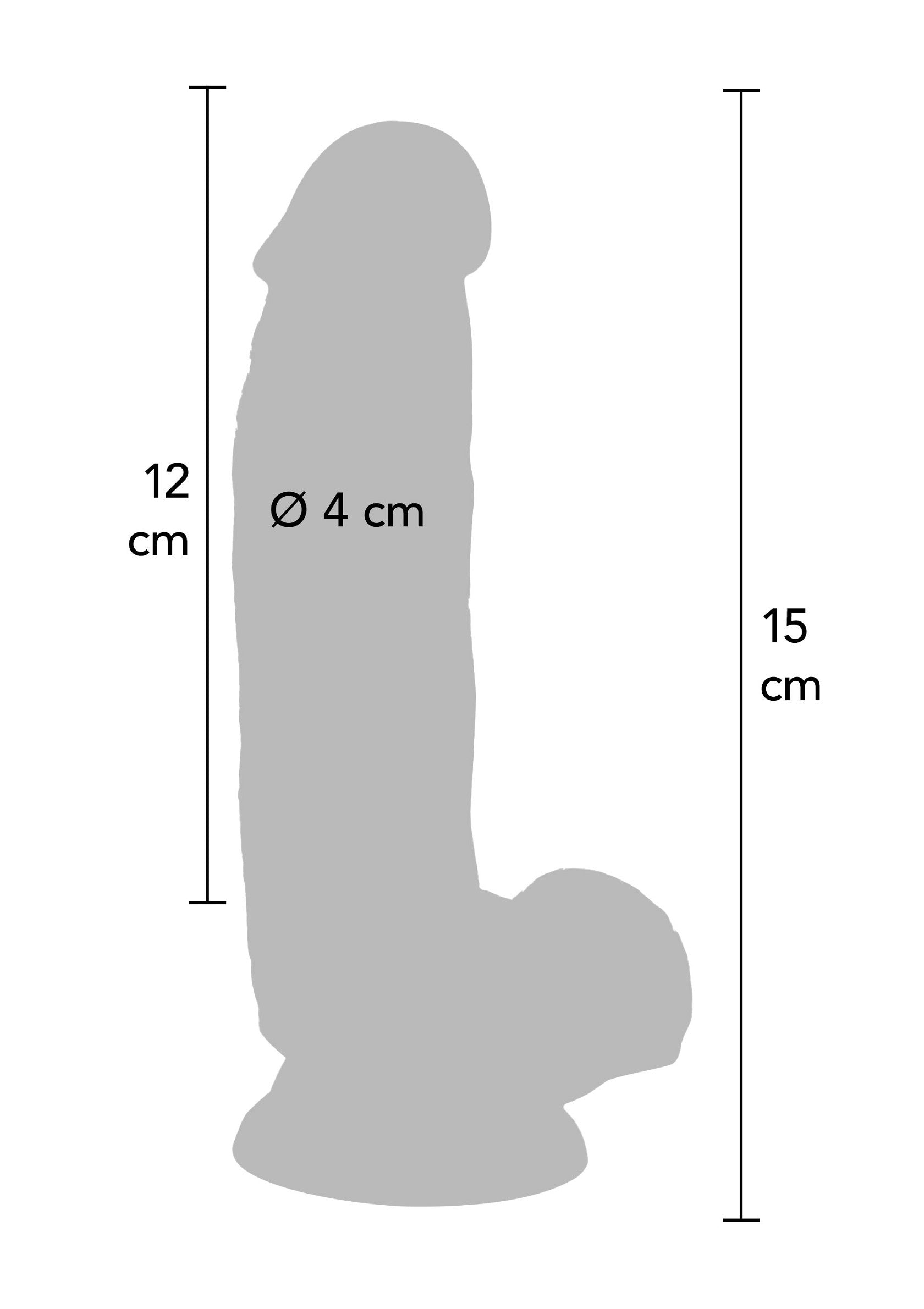 Реалистичный фаллоимитатор с мошонкой и присоской ToyJoy Get Real Dildo, бежевый, 15 × 4 см