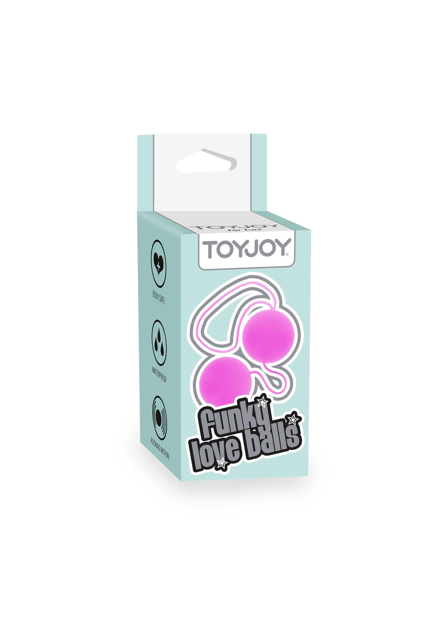 Вагинальные шарики со смещенным центром тяжести TOY JOY на мягкой сцепке, пурпурные, 22 х 3.5 см