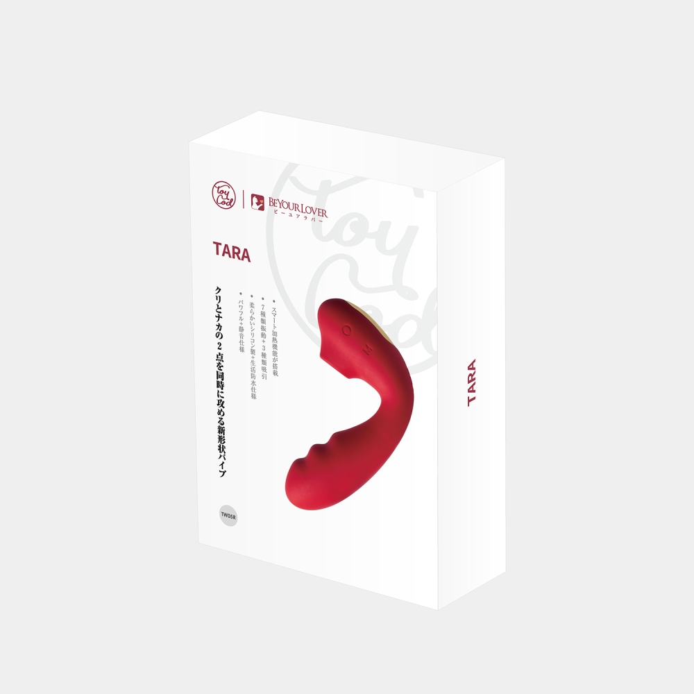 Вібратор для точки G BeYourLover Tara з вакуумною стимуляцією та підігрівом, червоний, 13 × 3,5 см