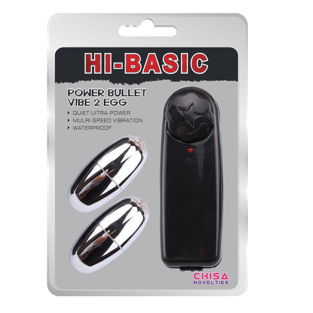 Віброяйця на пульті Chisa Hi-Basic Power Bullet Vibe 2 Egg, сріблясті