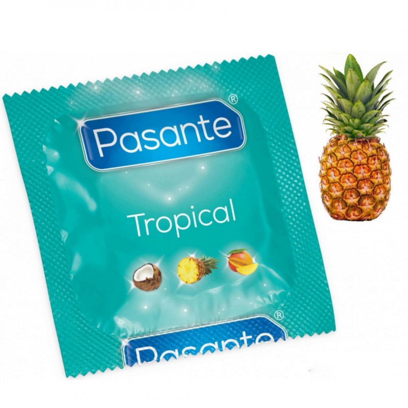 Презервативы оральные со вкусом ананаса Рasante Tropical латексные (цена за 6 шт)