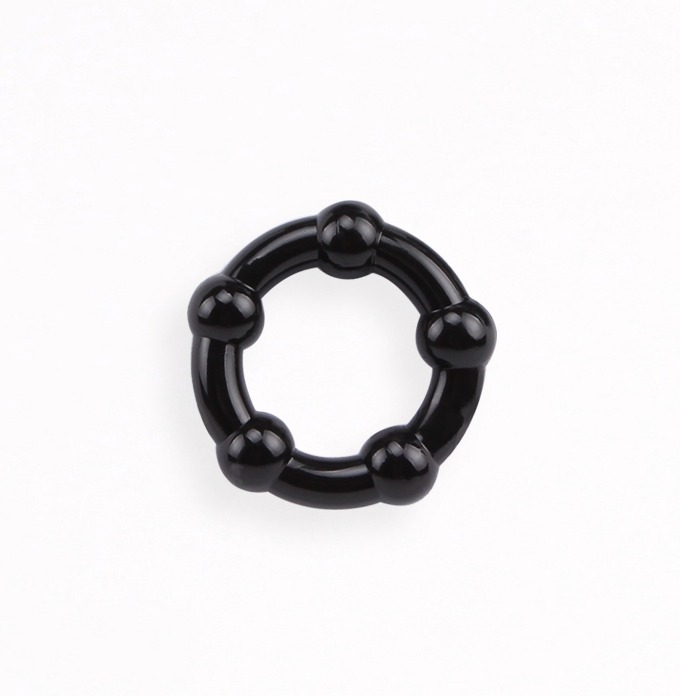 Набір ерекційних кілець з намистинами Get Lock Cock Rings, чорні, 10 шт.