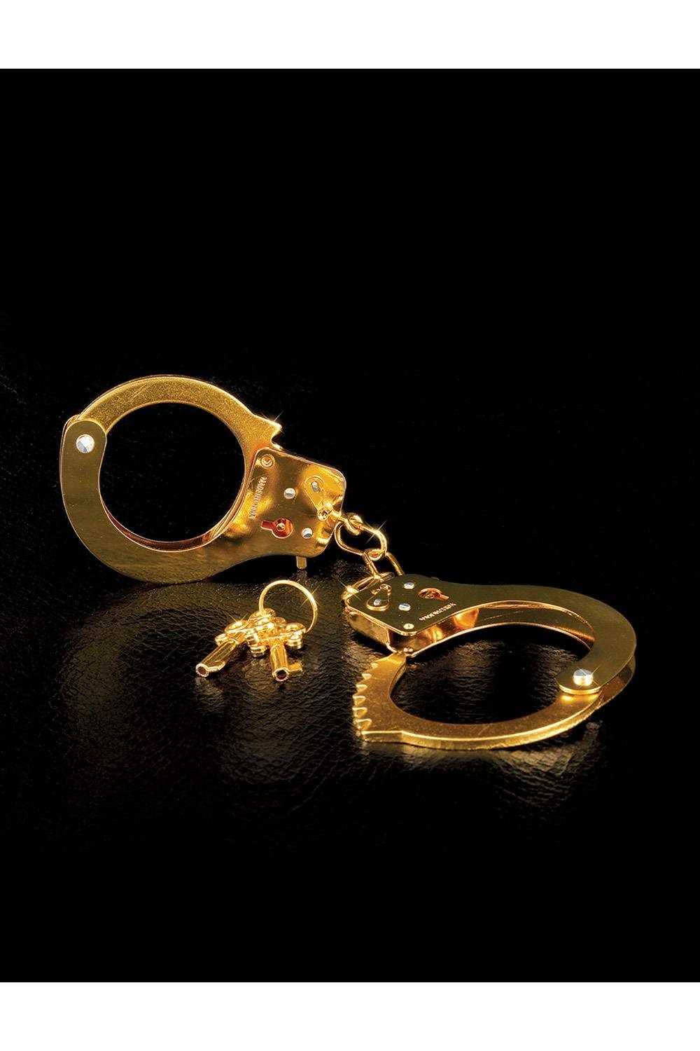Наручники з ключиком та запобіжним важелем Pipedream Fetish Fantasy Gold золотистого кольору