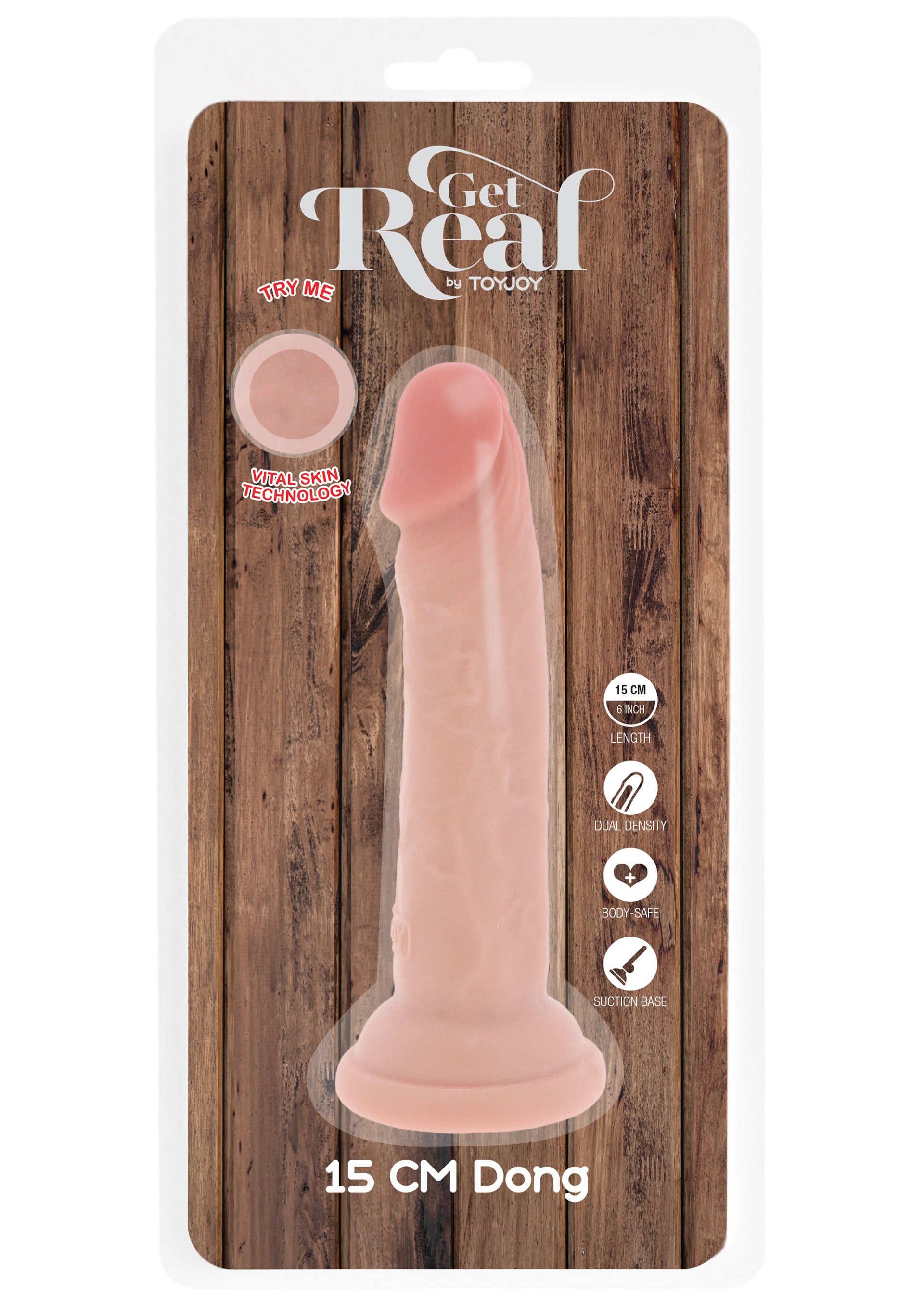 Реалистичный фаллоимитатор с присоской ToyJoy Get Real Deluxe, бежевый, 15 × 3 см
