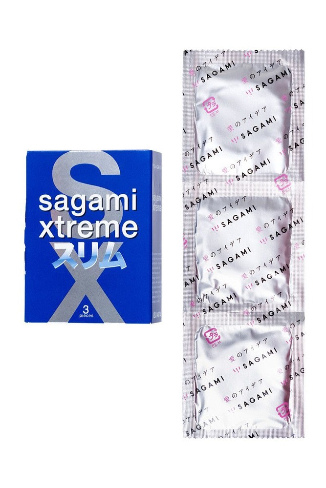 Супертонкие латексные презервативы Sagami Xtreme Feel Fit (цена за упаковку 3 шт.)