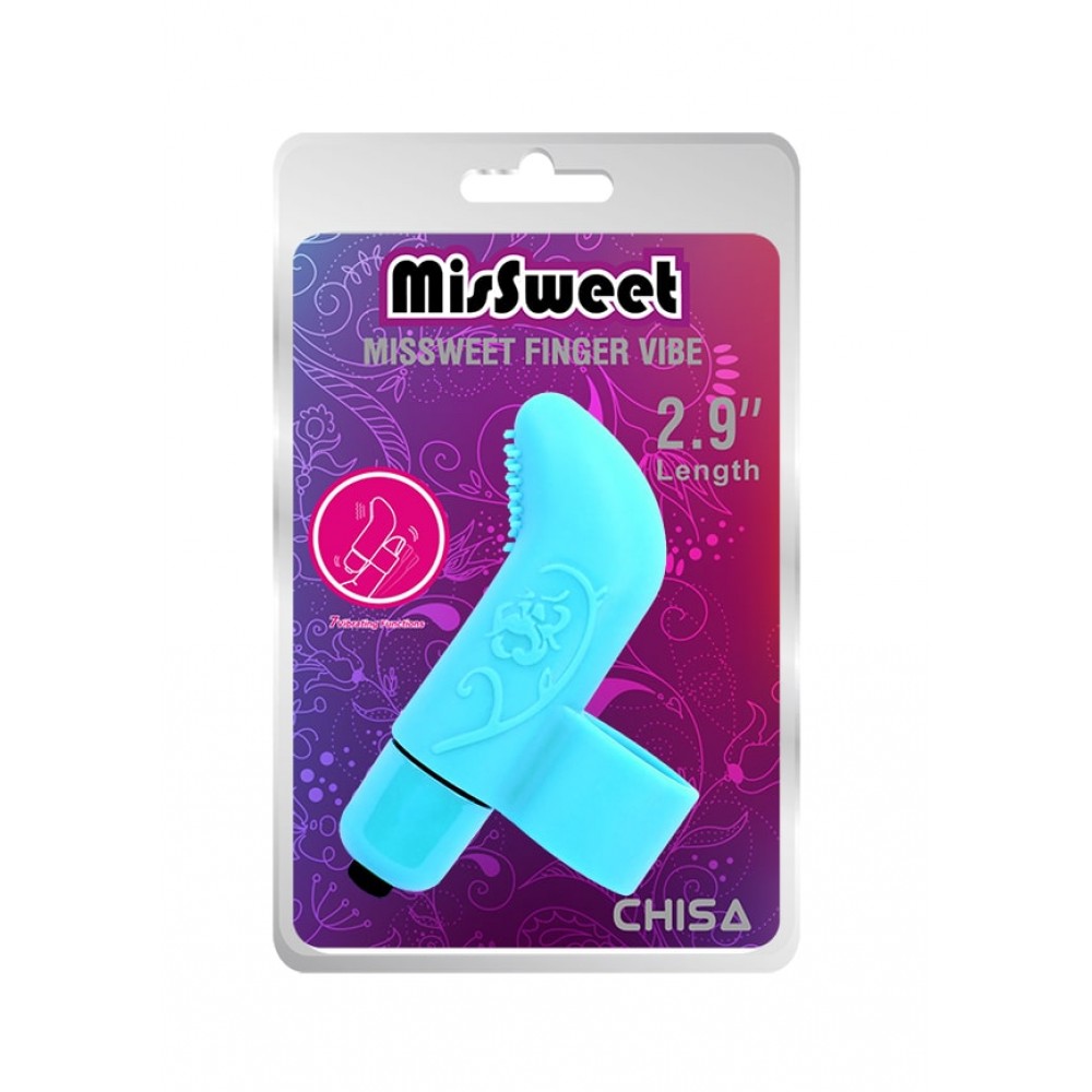 Вібратор на палець із рельєфом Chisa MisSweet Finger Vibe, блакитний