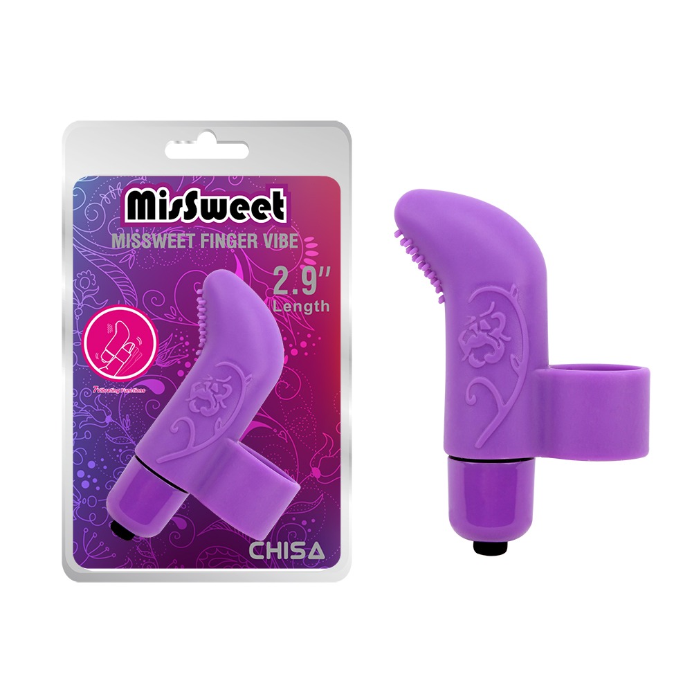 Вибратор для клитора на палец Chisa Mis Sweet Finger Vibe с рельефом, фиолетовый