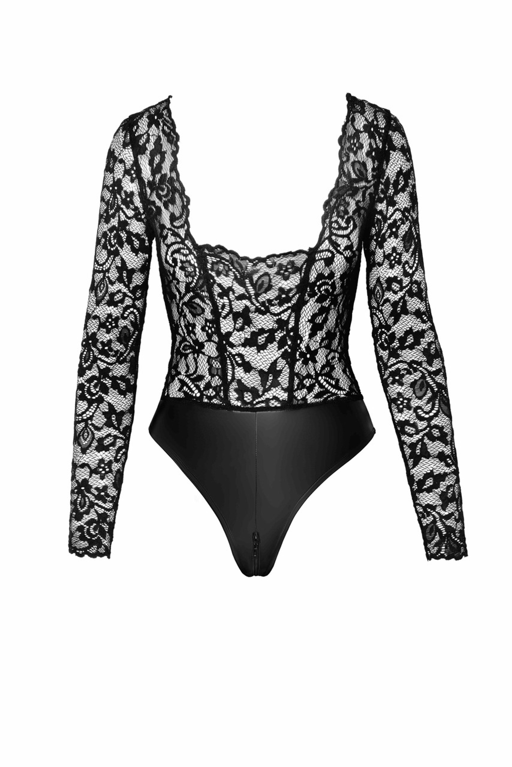 Боді з мереживом, F296 Noir Handmade Psyche з відкритим доступом, з блискавкою, чорне, розмір M
