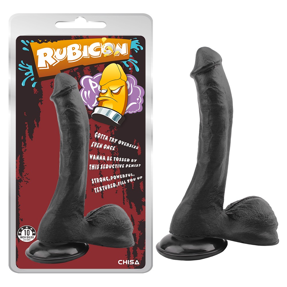 Фаллоимитатор с яичками на присоске Chisa Rubicon, черный