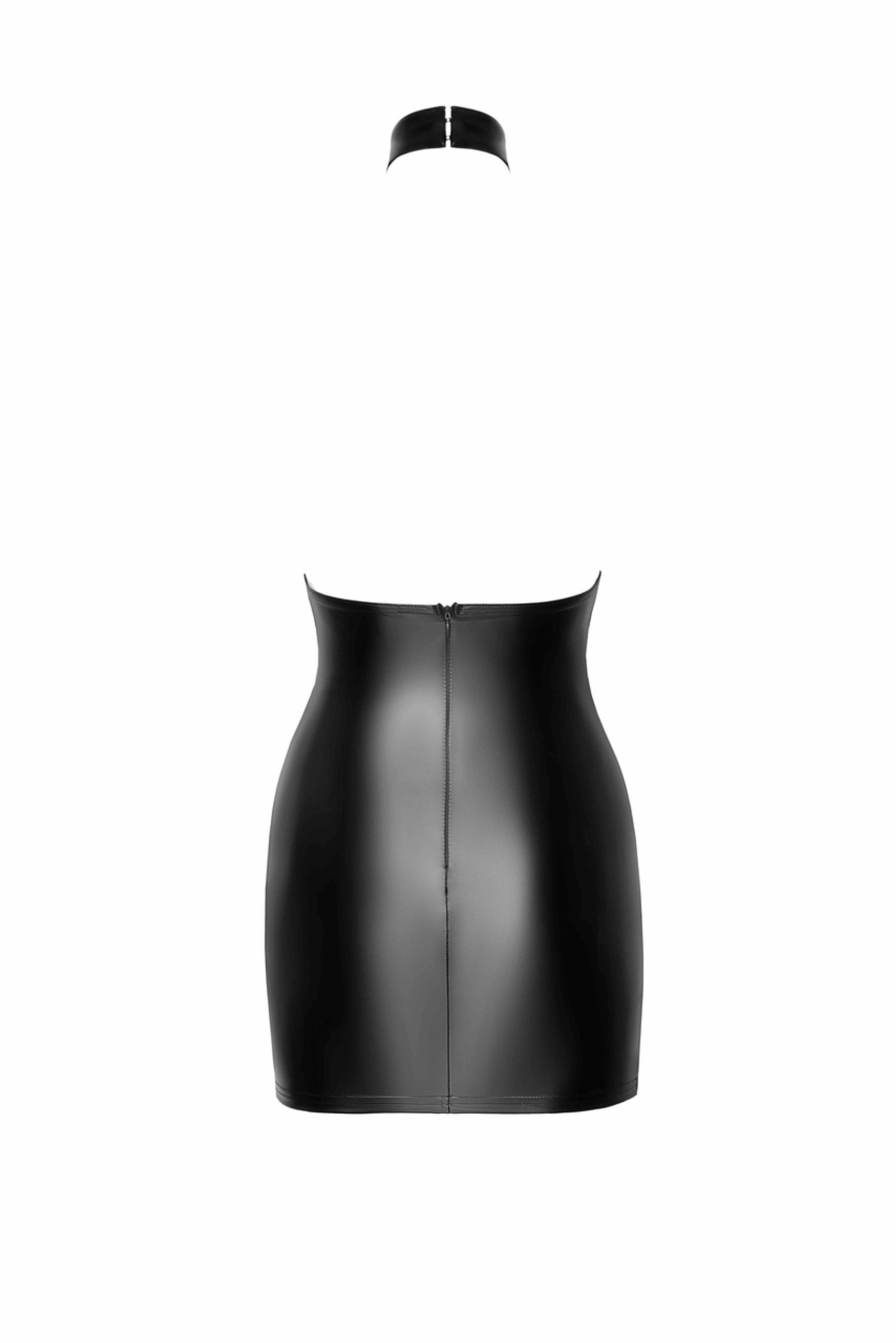 Платье виниловое с полупрозрачным верхом Noir Handmade Eros F311 с цветочным узором, черное, S
